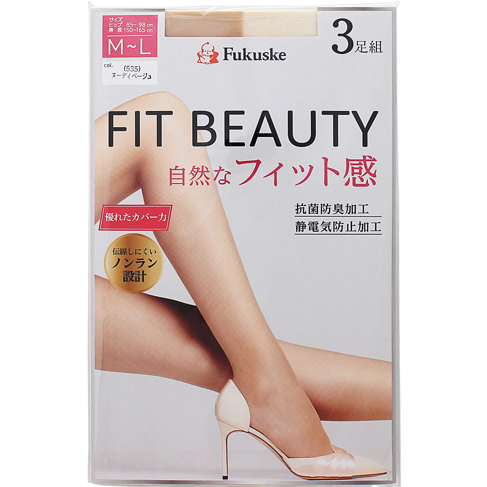 福助 ＦＩＴ ＢＥＡＵＴＹ ストッキング ＭＬ 3足組