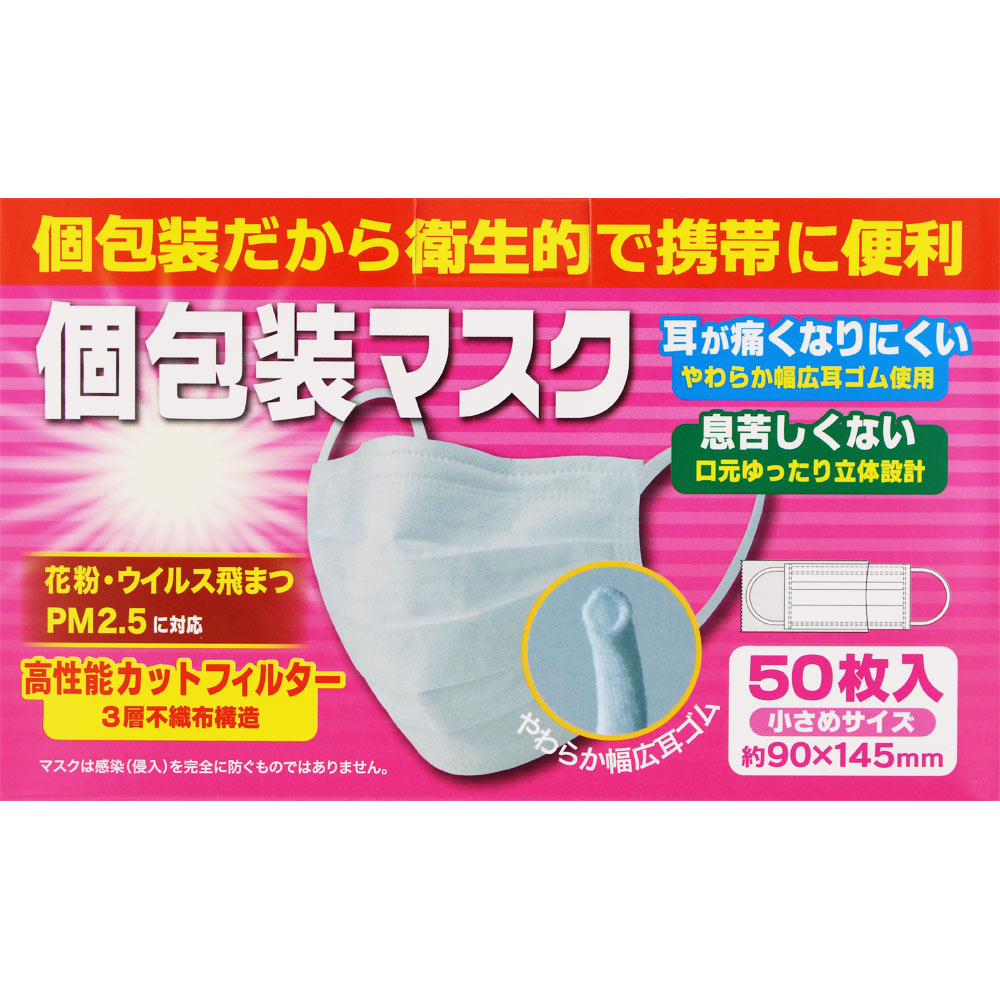 ＮＩＤ プリーツマスク個包装小さめサイズ 50枚