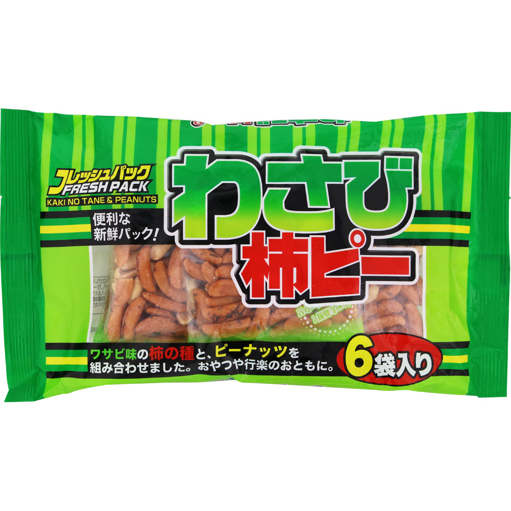 ＮＩＤ 柿ピーわさび味 156g・6袋