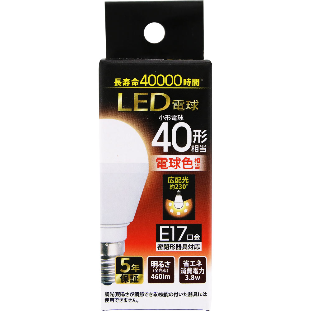 ＮＩＤ ＬＥＤ電球 Ｅ１７ ４０形 電球色 ＬＤＡ４Ｌ－Ｇ／Ｅ１７／ＮＩＤ 1個
